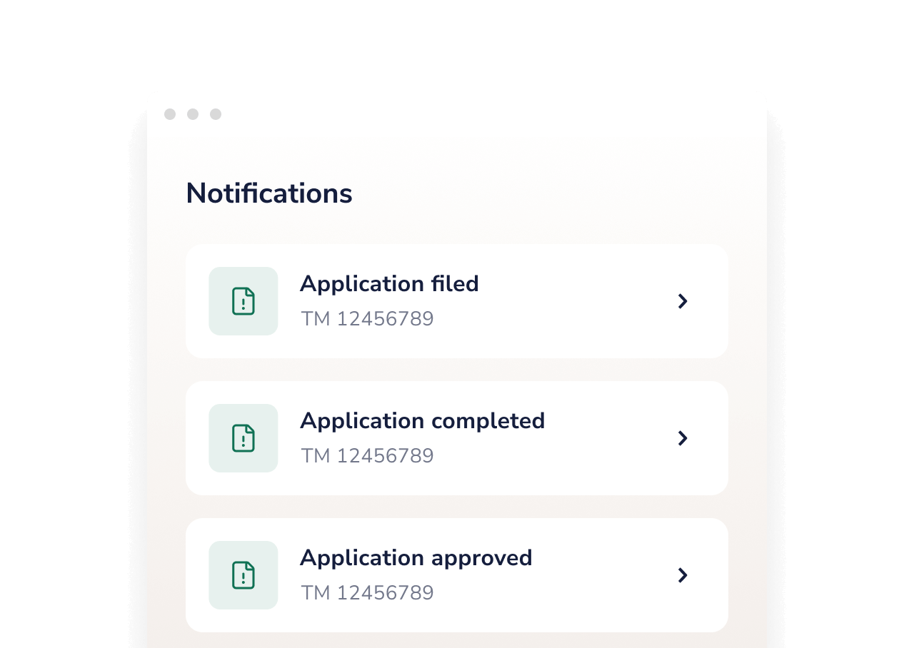 Notifications about application in customer portal